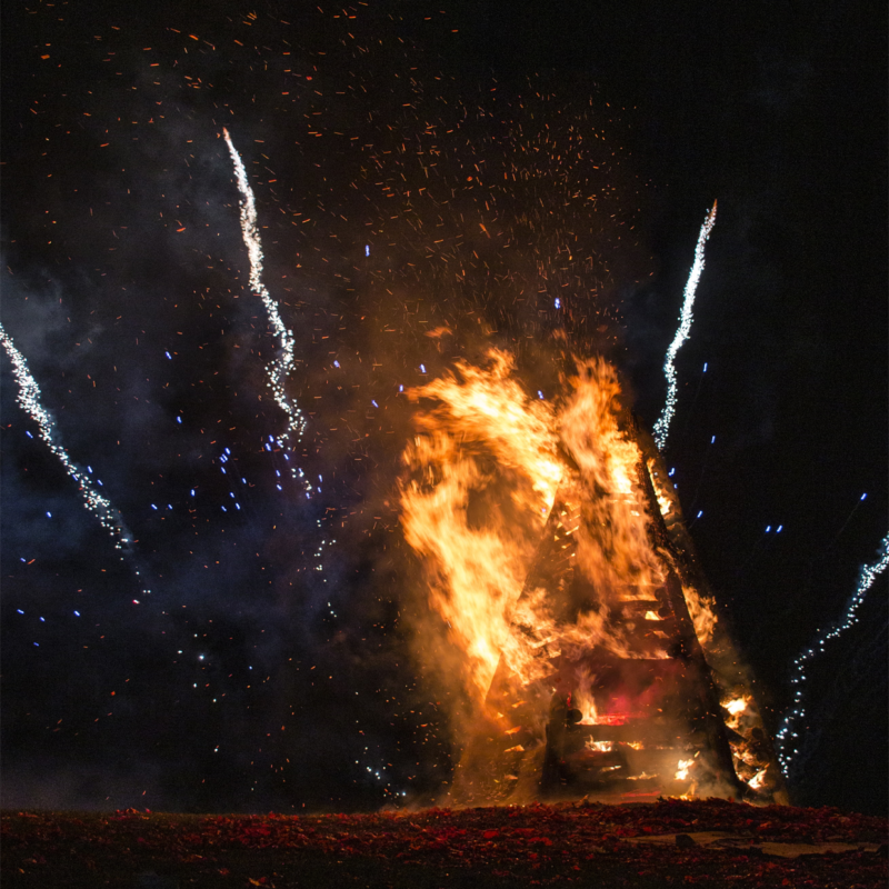 Bonfire on the levee